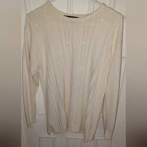 Paramour Vintage Country Sweater With Pearls Knitted Pullover Size Small Medium